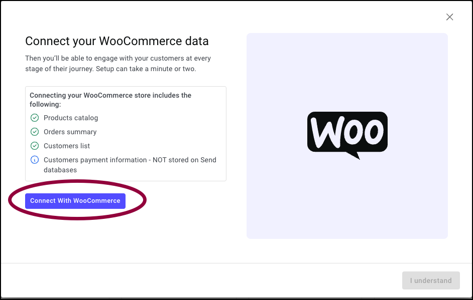 Add new contacts 29 Click Connect with Woocommerce